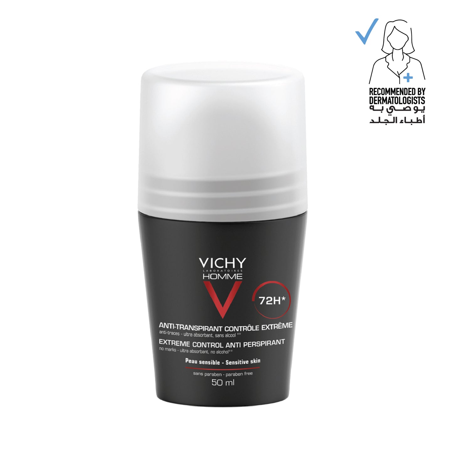 Vichy Homme 72 Hour Deodorant Anti Perspirant Soothing Effect for men 50ml