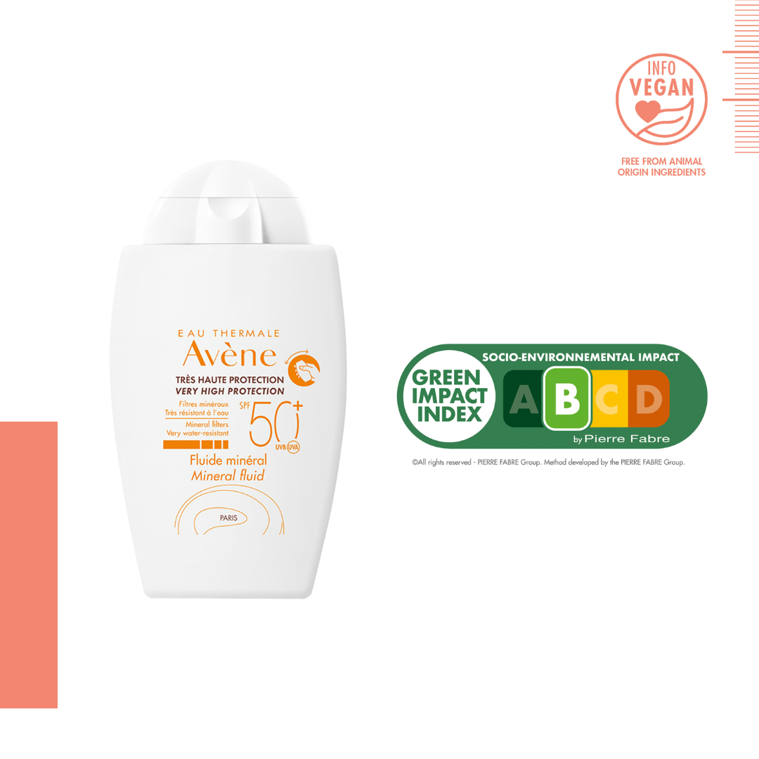 Avène mineral fluid SPF50+ Sunscreen 40ml | Ultra Light 100% Mineral Filter for Intolerant Skin - Matte Finish