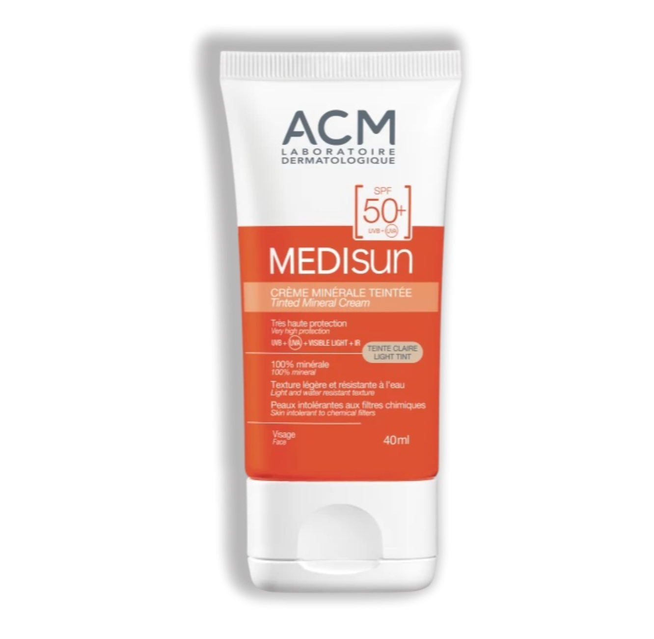 ACM Medisun Tinted Mineral Sunscreen Cream SPF50+ (Light Tint) 40ml