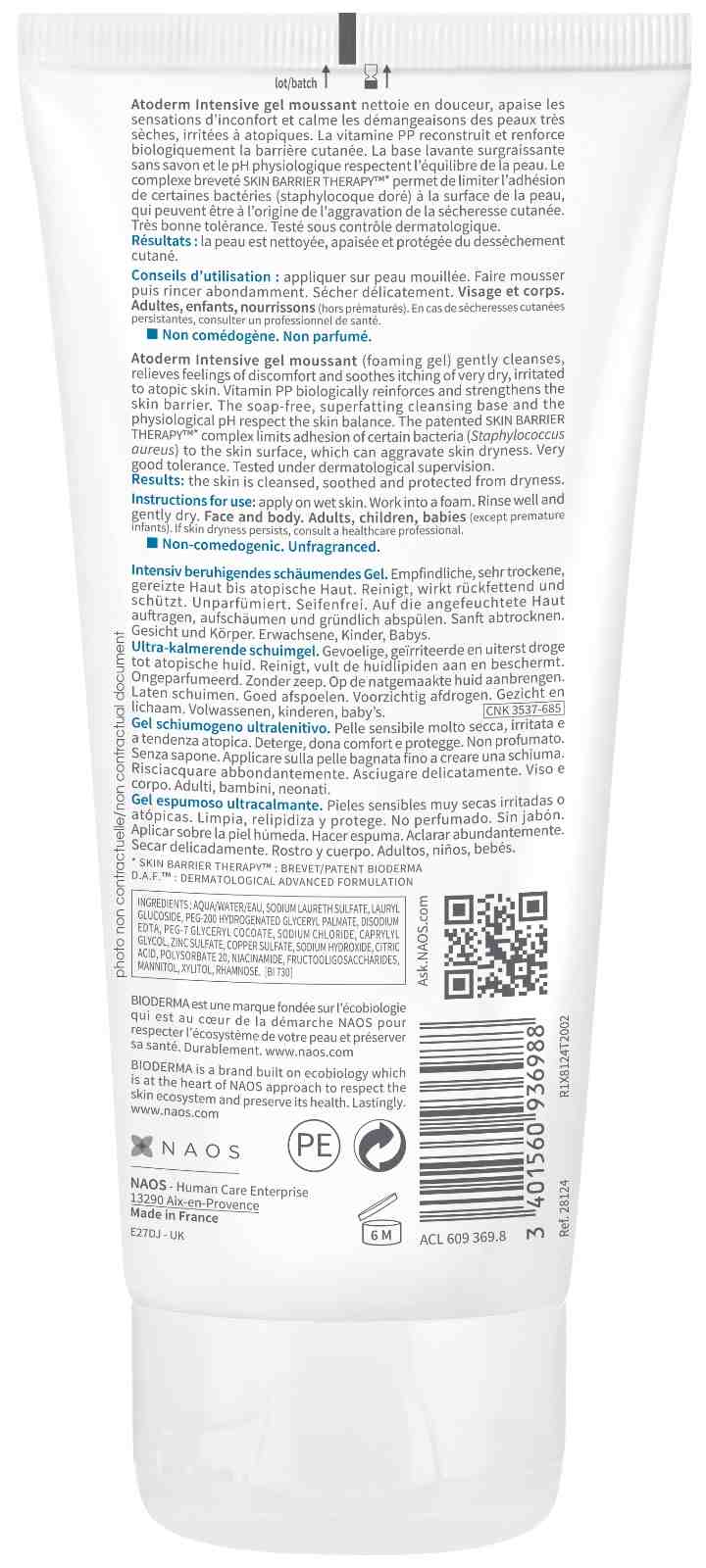 Bioderma Atoderm Intensive Gel Moussant 200ml