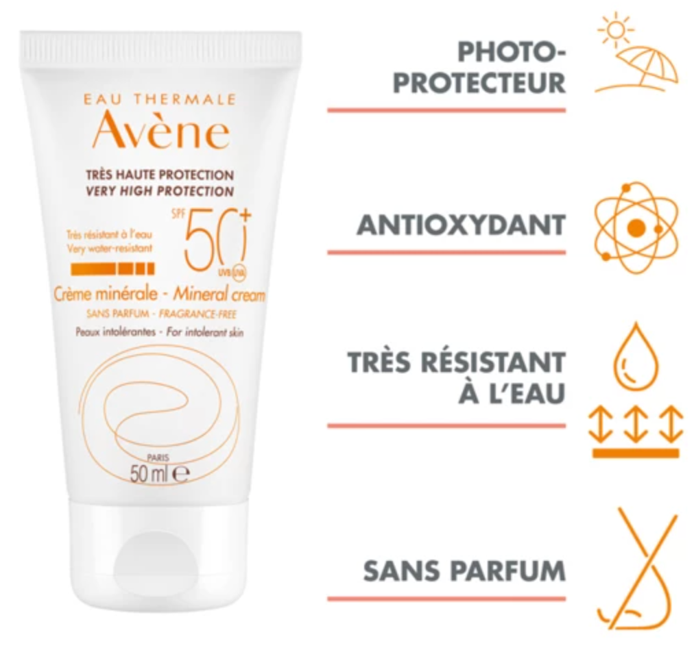 AVÈNE Cream SPF 50+ Mineral Peaux Intolérante - 50 ml