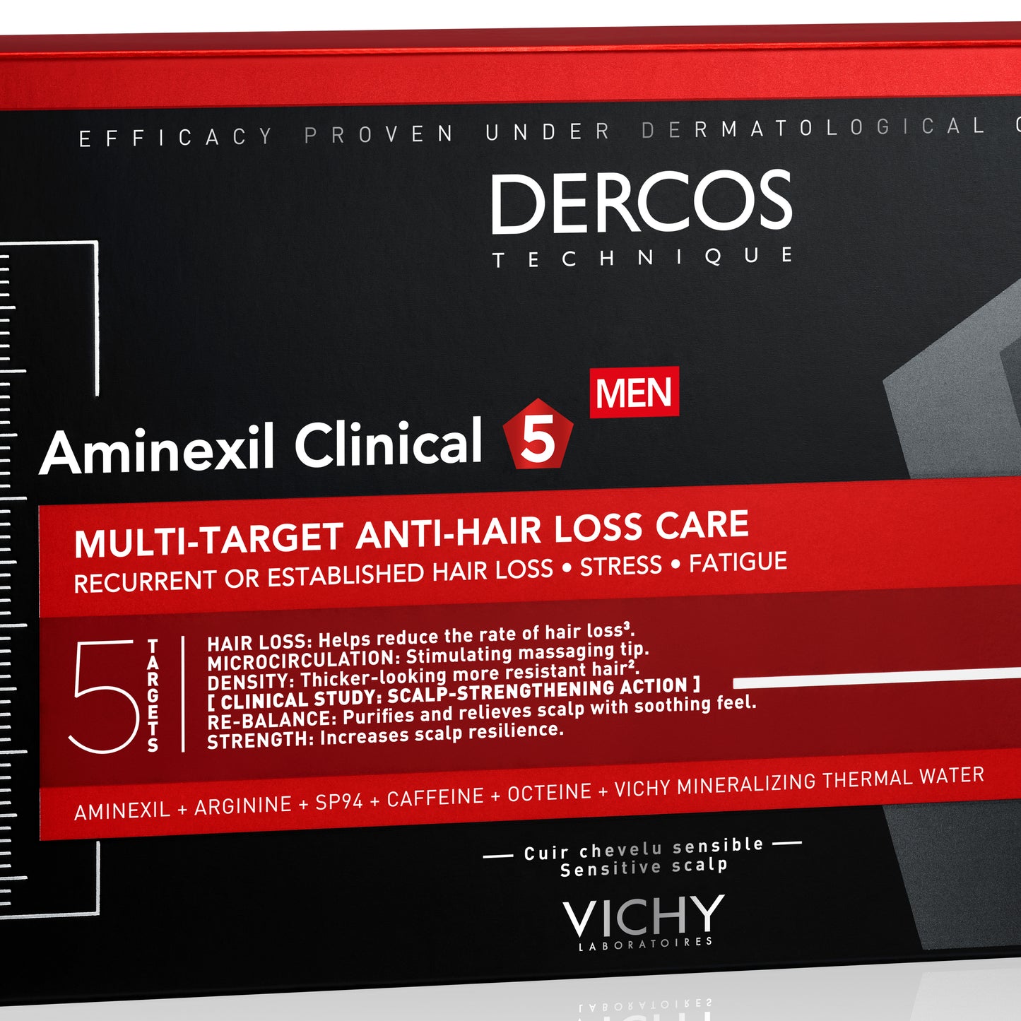 Vichy Dercos Aminexil Clinical 5 Anti-Hair Fall Treatment for Men x21 Doses 6 ml