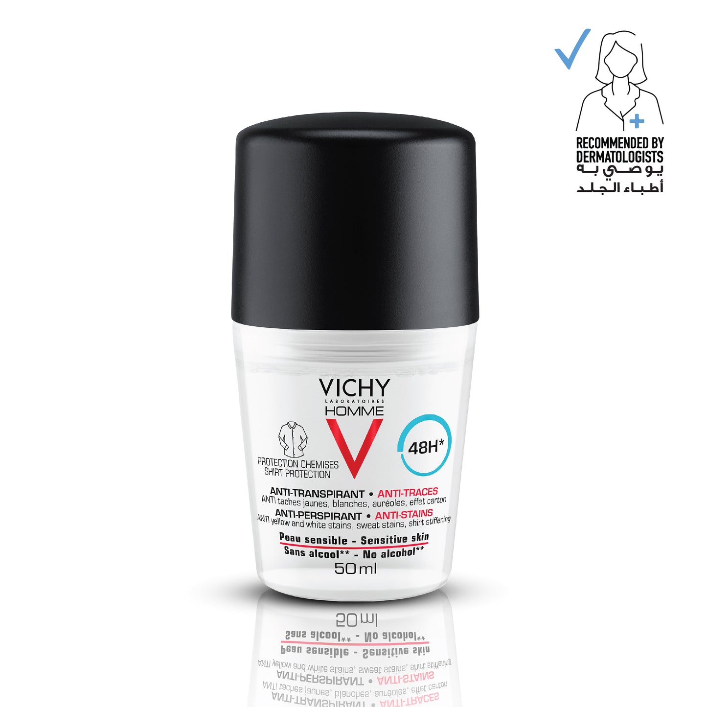 Vichy Homme 48 Hour Anti-Perspirant/Stain Deodorant for Men 50ml