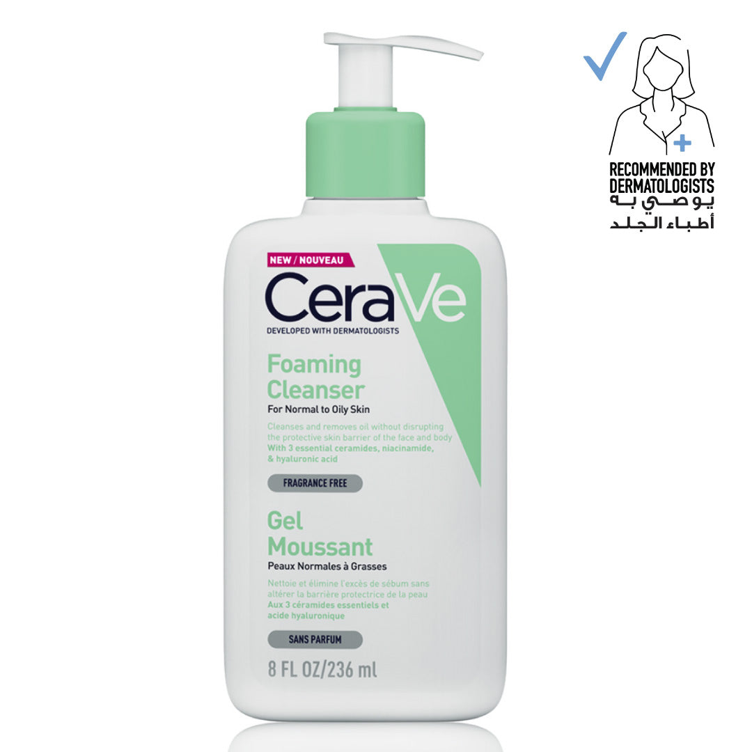 Cerave Foaming Cleanser for Normal to Oily Skin with Hyaluronic Acid 236Ml Cerave .