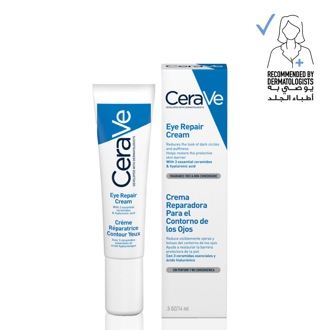 Cerave Eye Repair Cream for Dark Circles and Puffiness with Hyaluronic Acid 14Ml Cerave .