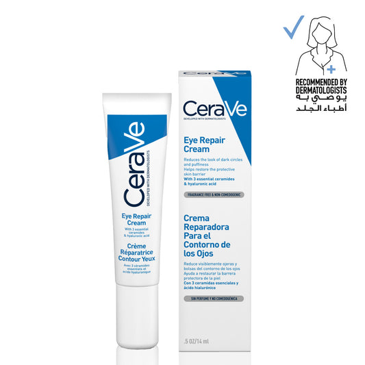 Cerave Eye Repair Cream for Dark Circles and Puffiness with Hyaluronic Acid 14Ml Cerave .