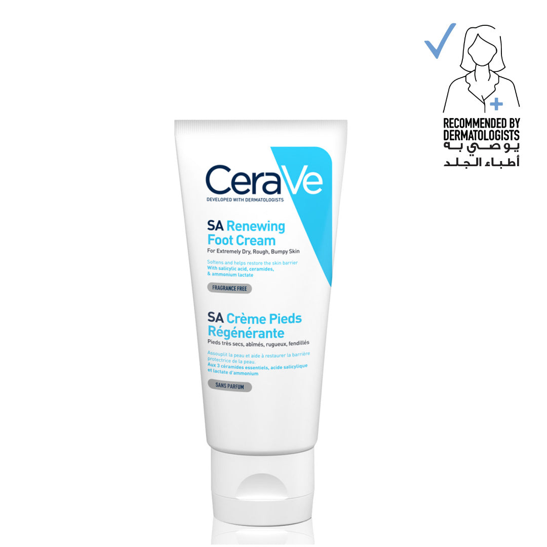 Cerave SA Renewing Foot Cream for Dry, Rough, and Cracked feet with Hyaluronic Acid 88Ml Cerave .