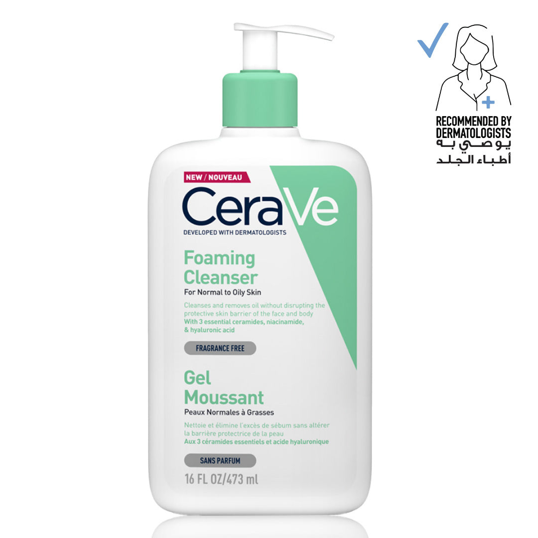 Cerave Foaming Cleanser for Normal to Oily Skin with Hyaluronic Acid 473Ml Cerave .