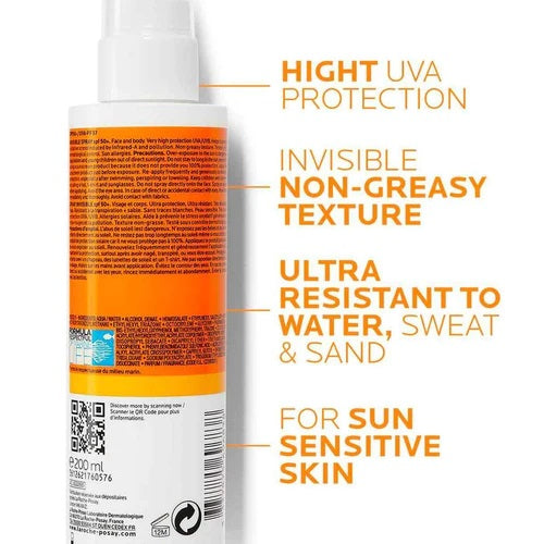 La Roche-Posay Anthelios Invisible Sunscreen Body Spray SPF50 + 200ml La Roche Posay .