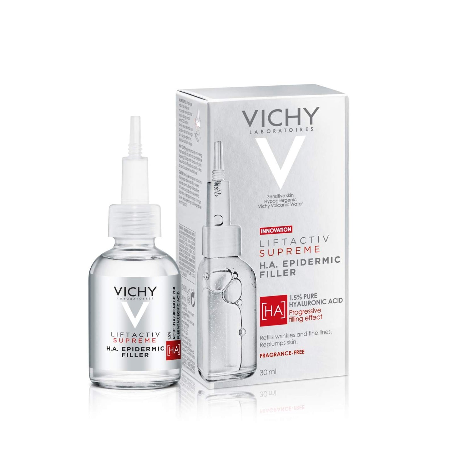 Vichy Liftactiv Supreme HA Filler Hyaluronic Acid Serum To Reduce Wrinkles, Plump, & Smooth 30ml