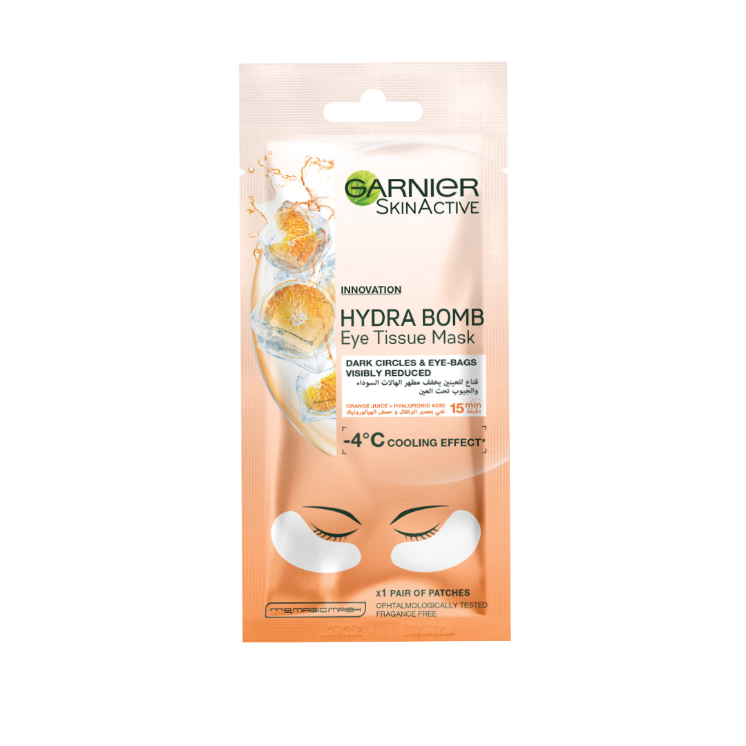 Garnier Hydra Bomb Eye Tissue Mask Hyaluronic Acid and Orange Juice