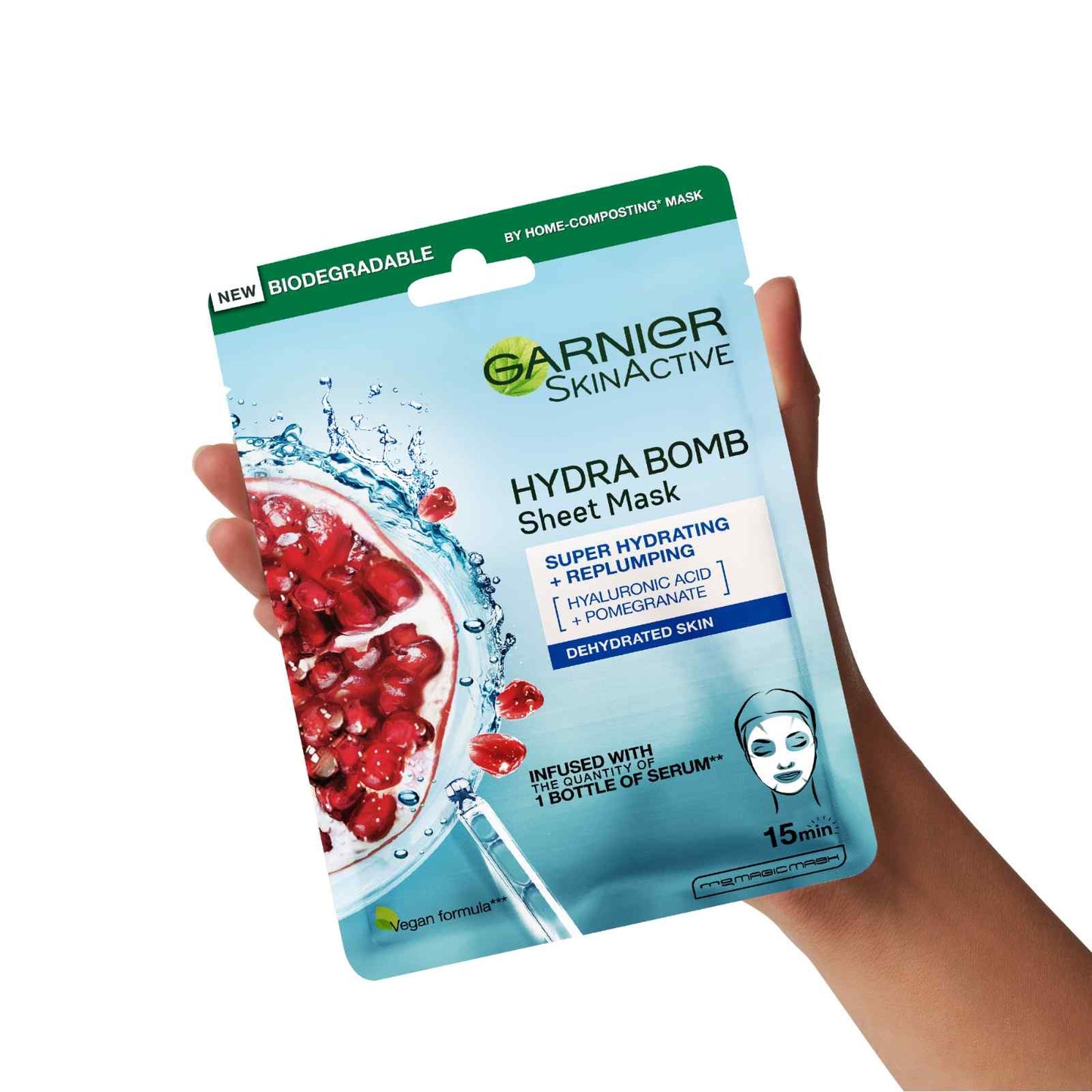 Garnier Hydra Bomb Pomegranate Super-Hydrating & Replumping Tissue Mask for Dehydrated Skin