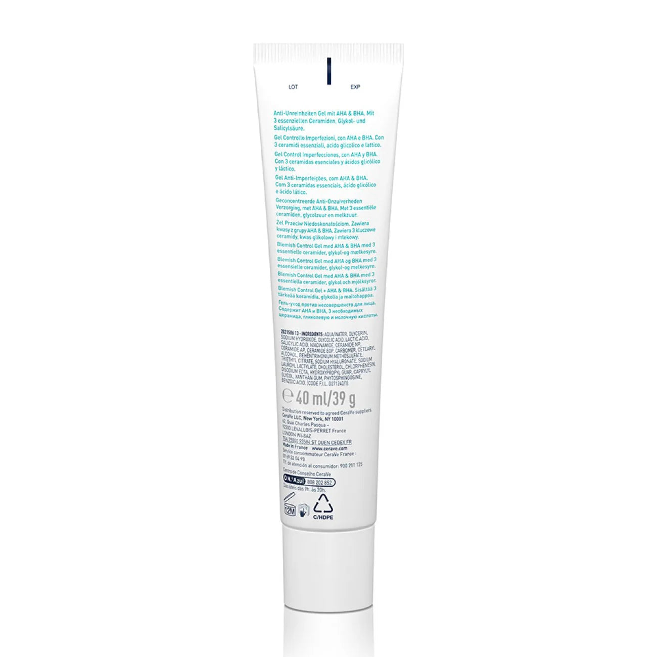 CeraVe Blemish Control Gel Facial Moisturizer For Acne & Blemishes with Glycolic Acid and Lactic Acid AHA/BHA