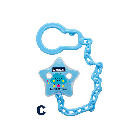 Optimal Pacifier Holder With Plastic Clip