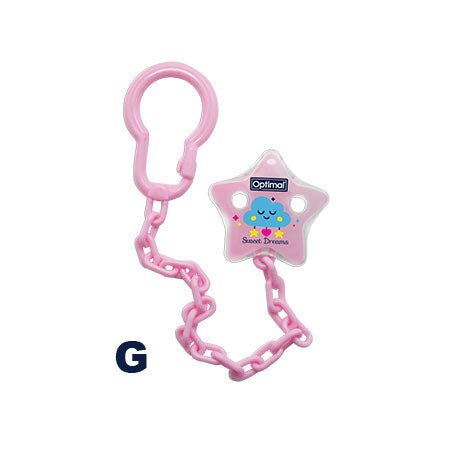 Optimal Pacifier Holder With Plastic Clip