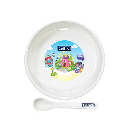 Optimal Non-Slip Feeding plate With Silicone Tip Spoon (4m+)