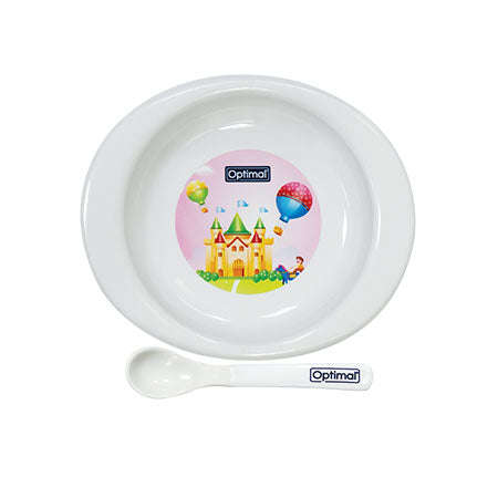 Optimal Feeding Plate With Silicone tip spoon (4m+)