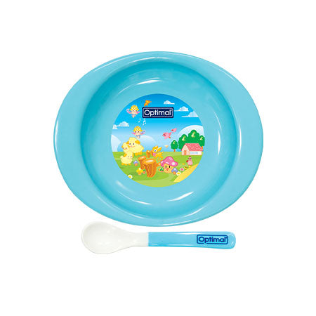 Optimal Feeding Plate With Silicone tip spoon (4m+)