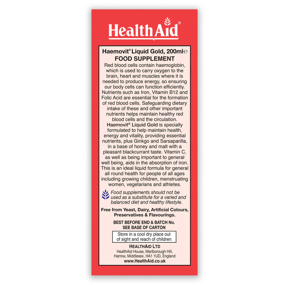 HealthAid Haemovit Liquid Gold 200 ml