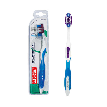 Cleo-Dent Extra Rubber Wings Toothbrush (Maxi Clean) -Soft