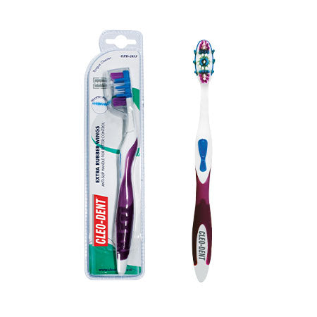 Cleo-Dent Extra Rubber Wings Toothbrush (Maxi Clean) -Soft