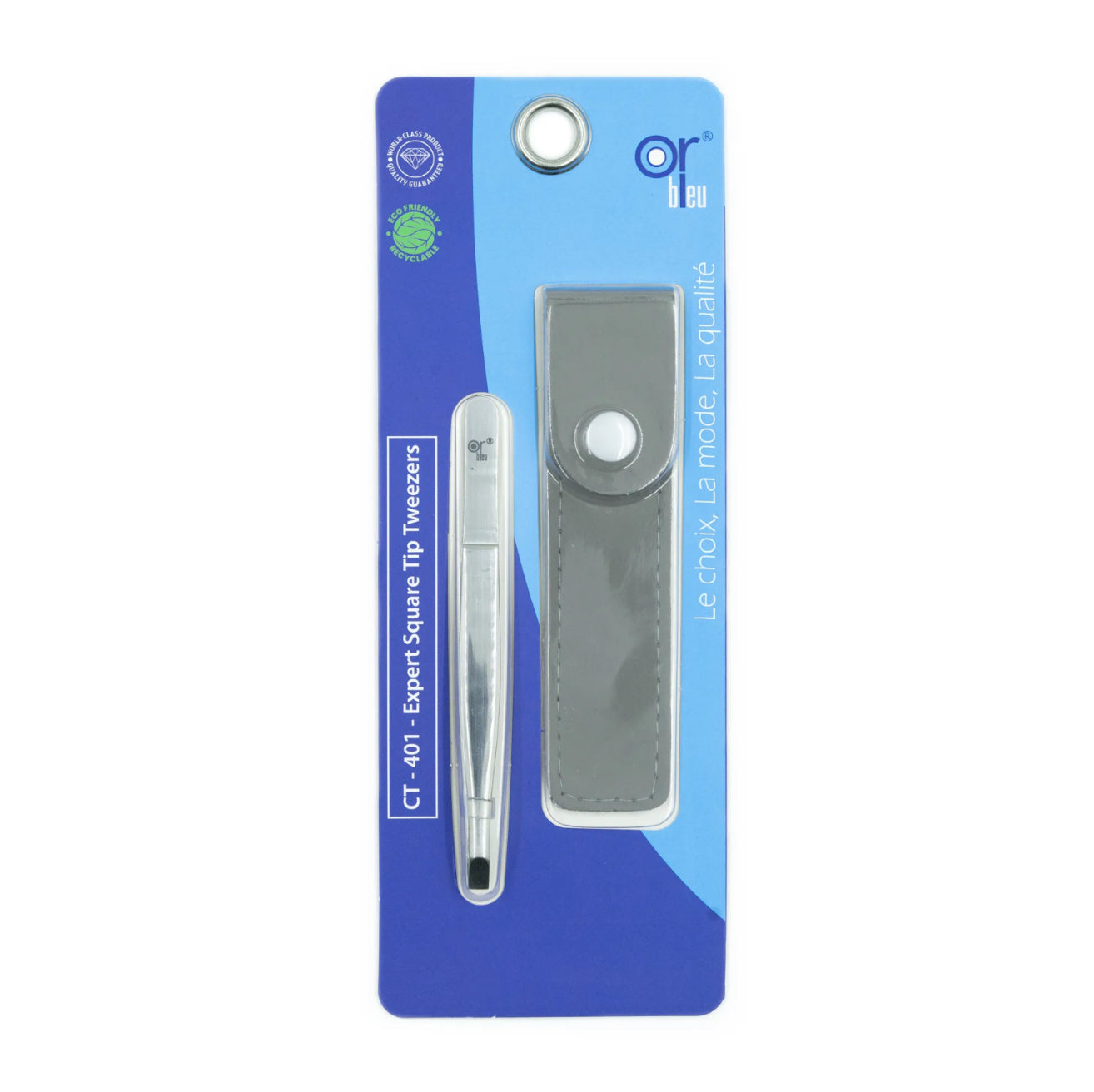 Or Bleu Expert Square Tip Tweezers