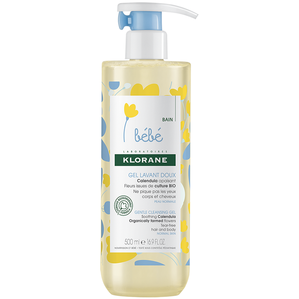 KLORANE Bébé Gentle Cleansing Gel with Soothing Calendula from Organically Farmed Flowers - Normal Skin