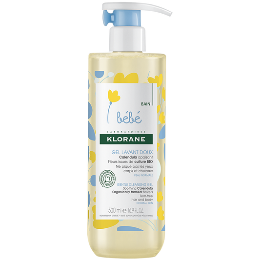 KLORANE Bébé Gentle Cleansing Gel with Soothing Calendula from Organically Farmed Flowers - Normal Skin