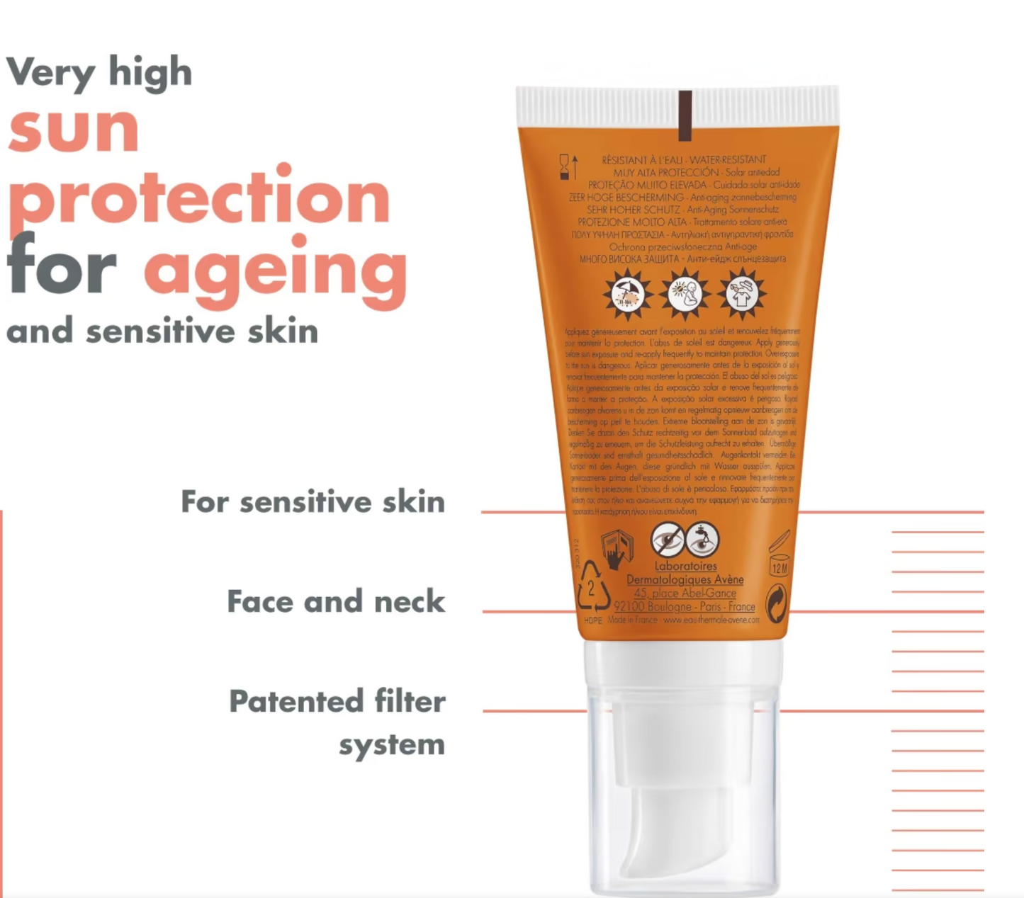 AVÈNE Anti-aging suncare SPF 50+ - 50ml