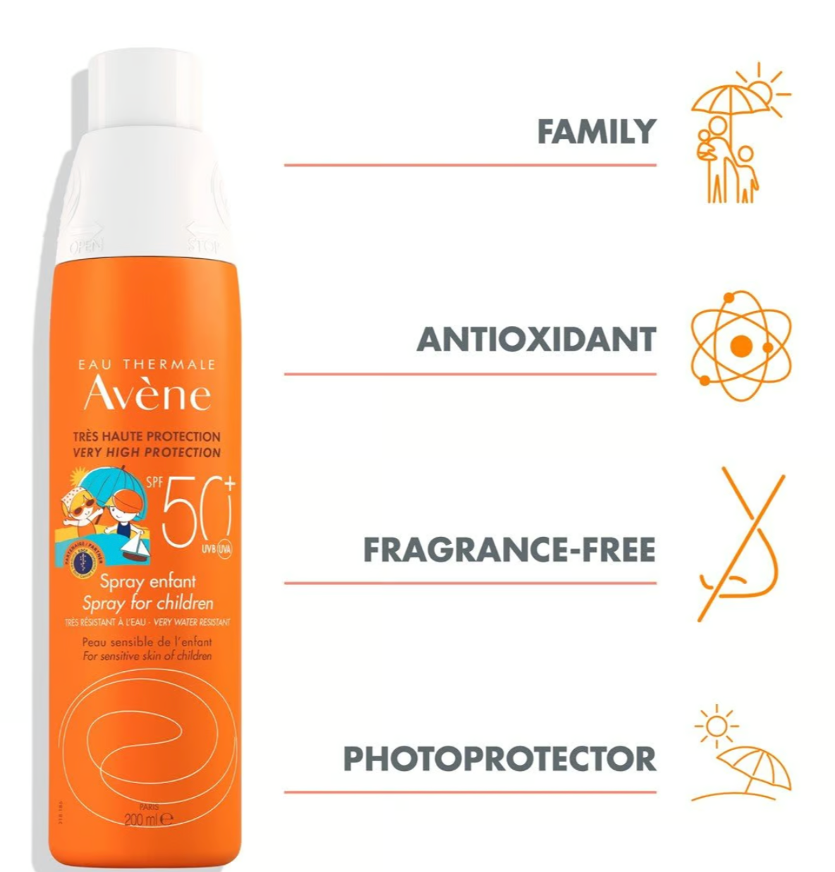 AVÈNE Spray for children SPF 50+ -200ml