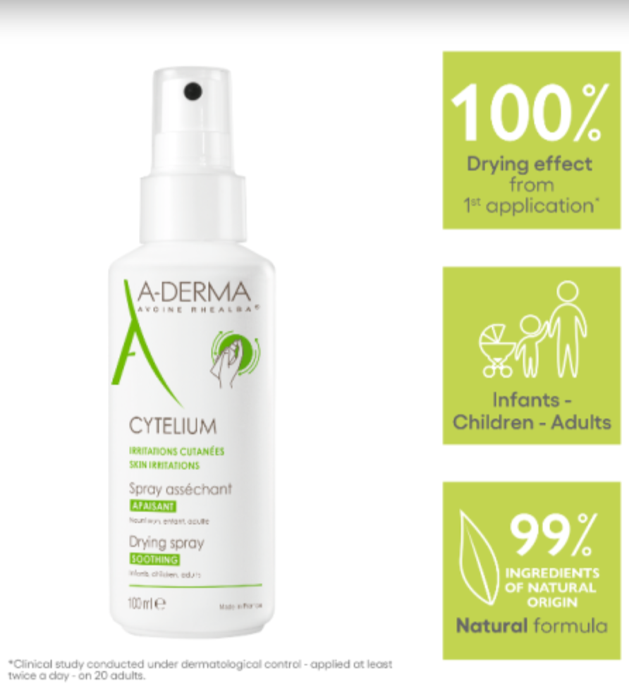 A-Derma Cytelium Soothing Drying Spray 100ml