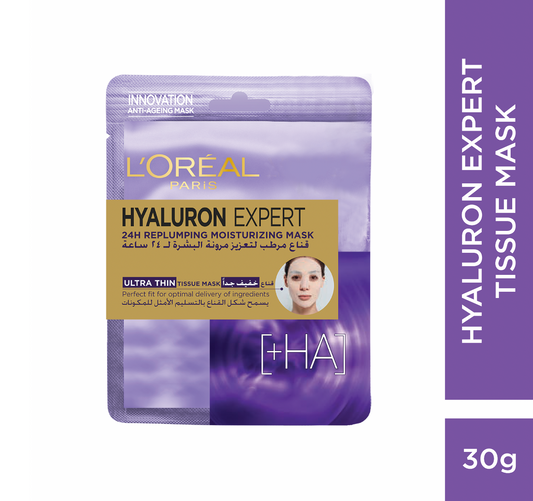 L'Oreal Paris Hyaluron Expert Moisturiser and Anti-Aging Tissue Mask 30g