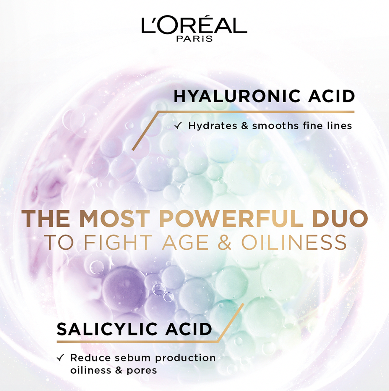 L'Oreal Paris Hyaluron Expert Moisturiser and Anti-Aging 8h Shine Control Replumping Gel -Cream 50ml