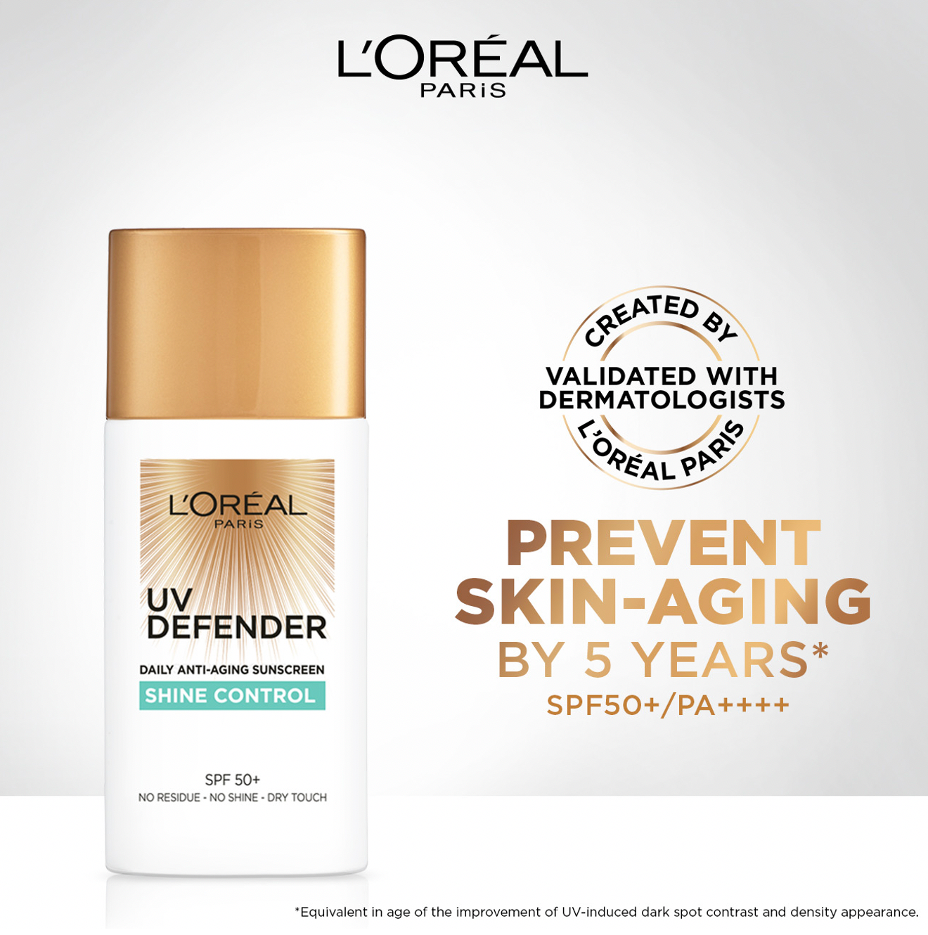 L'Oreal Paris UV Defender Sunscreen SPF50+/PA++++  - Shine Control  50ml