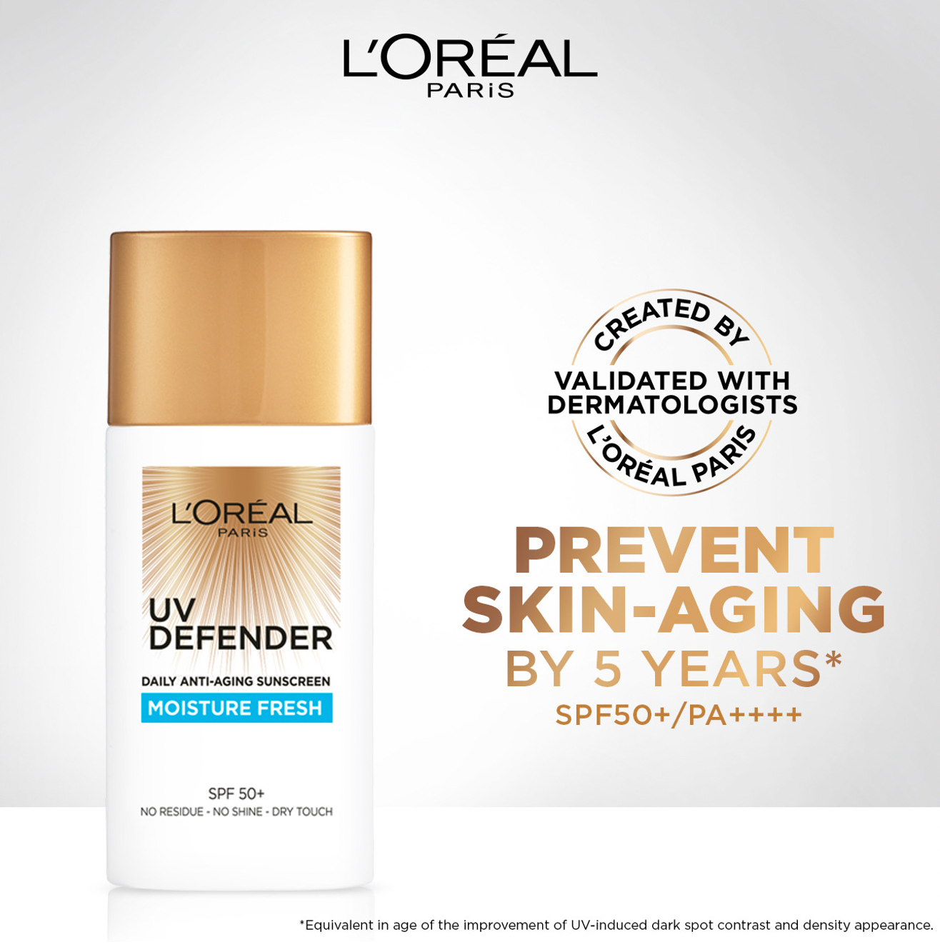 L'Oreal Paris UV Defender Sunscreen SPF50+/PA++++ - Moisture Fresh 50ml