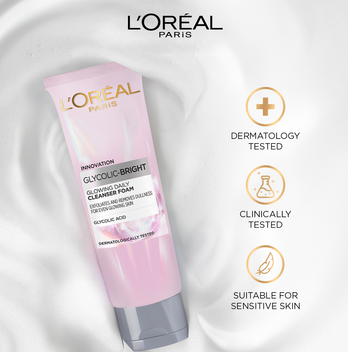 L'Oreal Paris Glycolic Bright Glowing Daily Cleanser Foam 100ml