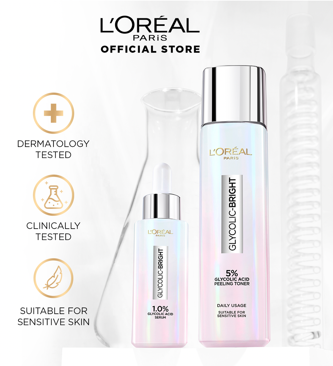 L’Oreal Paris 5% Glycolic Acid Peeling Toner for Instant Glowing Skin 128ml