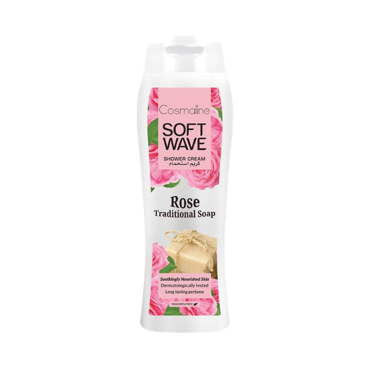 Cosmaline Soft Wave Shower Cream Rose & Traditional Soap 400ml