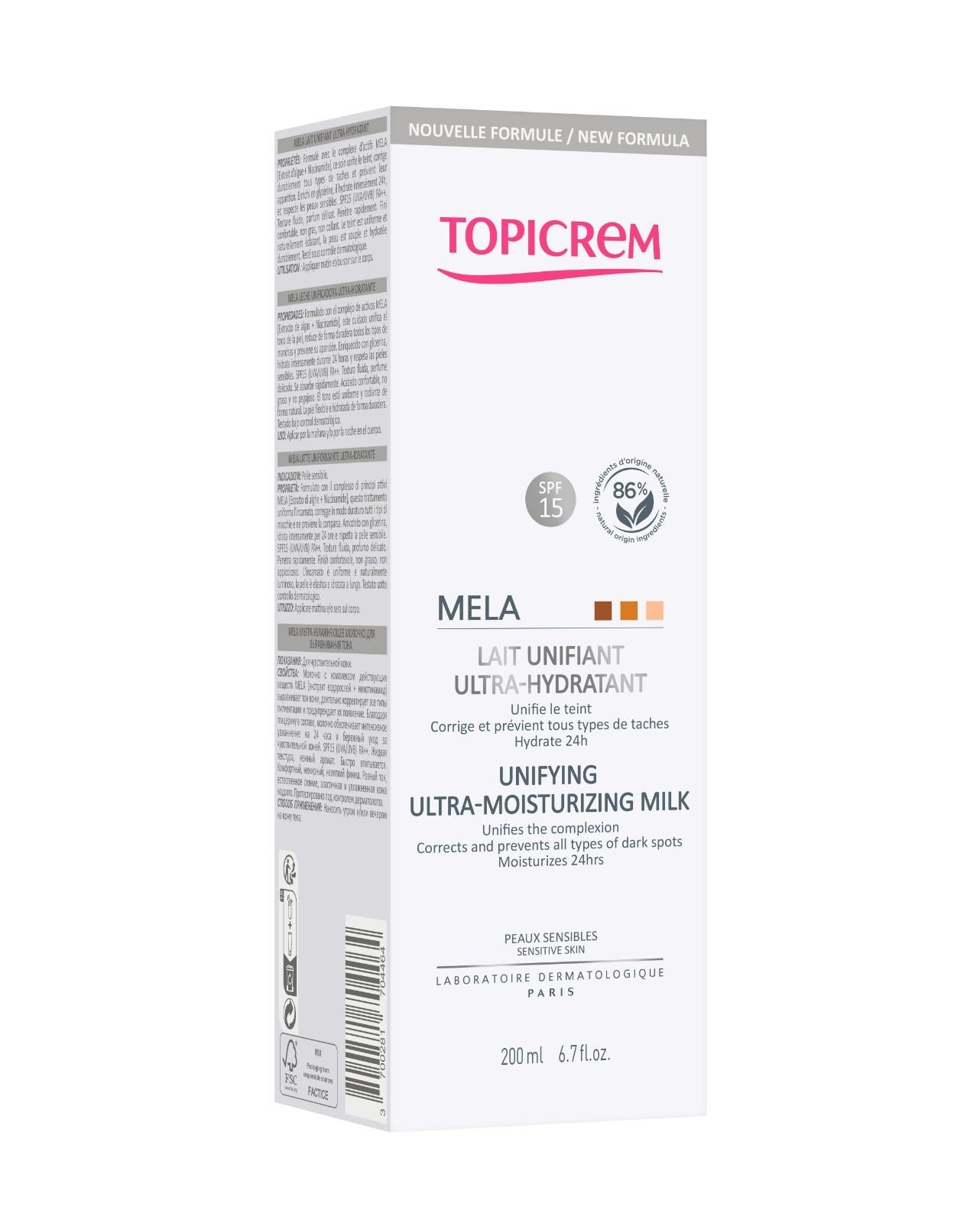 Topicrem Mela Lightening Ultra-Moisturizing Milk 200ml